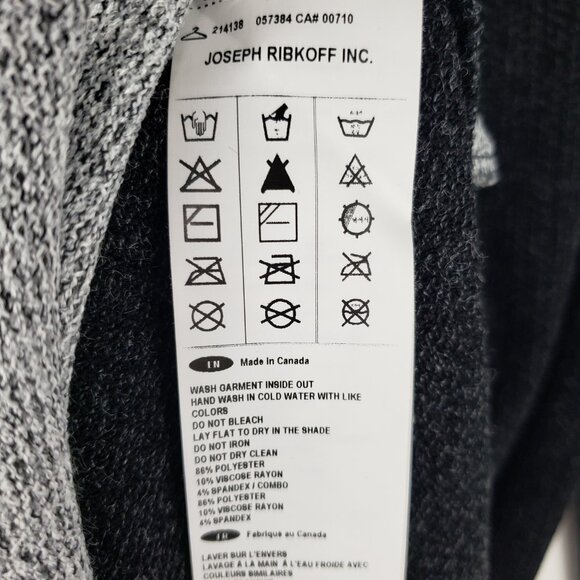 Joseph Ribkoff Silhouette Sweater Black Gray Rhinestone Style 214138 Size 6 - Picture 5 of 5